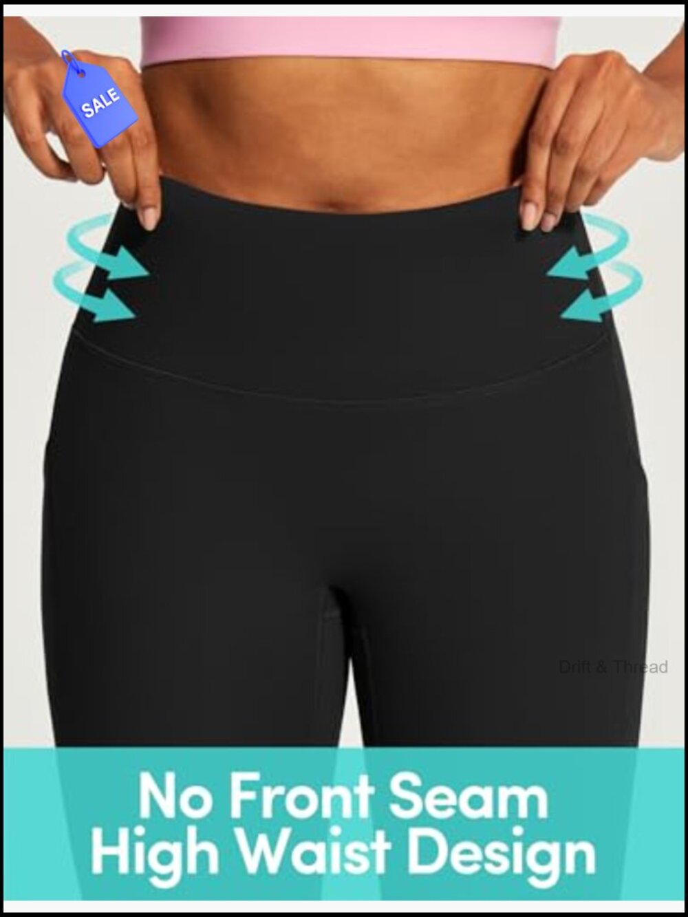 High Waisted Capri Leggings with Pockets Compression Yoga Pants - Picture 6 of 7